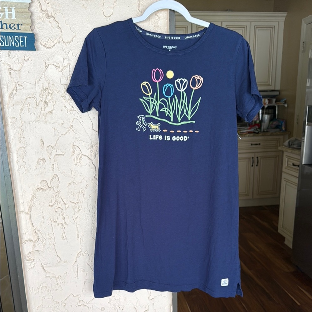 Life Is Good Blue Cactus Short Sleeve Tee